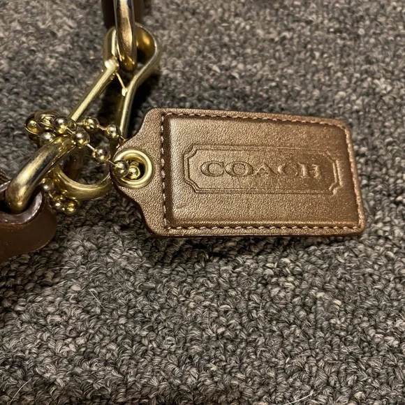 Coach 24CM Signature Khaki Brown Duffle Shoulder Bag Handbag F15067 Leather - Picture 7 of 16